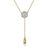 This delicate, understated pendant features .47 ctw of round white diamonds in a lovely white gold setting