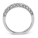 This classic wedding band features a distinctive setting style that shows off the .50 ctw of white diamonds to their full advantage.