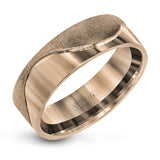 This modern two-tone 14k gold men's band features a combination of rose and white gold in a contemporary design.