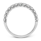 This classic wedding band contains a stunning .75 ctw of white round diamonds
