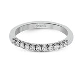 This classic wedding band features a distinctive setting style that shows off the .35 ctw of white diamonds to their full advantage.