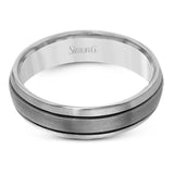 This classic men's band features a two-tone design of white and rose gold.