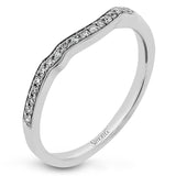 Timelessly beautiful, this white gold engagement ring's stunning design features .44 ctw of round white diamonds flanking the center stone with a lovely tapered effect.