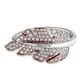 This lovely nature-inspired design is crafted from 18k rose and white gold, and contains .25 ctw of round white diamonds.