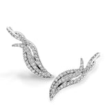 These on-trend climber earrings with an organic shape are comfortable enough for everyday wear, but have a luxurious touch of 18k white gold and .52 ctw of white diamonds.