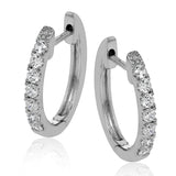 These classic 18k white gold hoop earrings would be perfect to wear every day, set with .39 ctw of white diamonds.