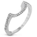 This classic style ring is formed from 18k white and rose gold. The halo design is set with .25 ctw of white diamonds as well as .18 ctw of pink diamonds.