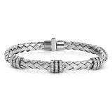 This 18k white gold bangle bracelet adds something special to any day. A total of .73 ctw of white diamonds add sparkle and shine to this amazing piece. Perfect for stacking.