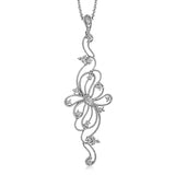 Flowing and organic, this detailed 18k white gold pendant is set with .51 ctw of white round brilliant diamonds.