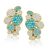 These remarkable 18k white gold earrings feature 1.18 ctw of incredible bright blue paraiba tourmaline paired with 1.33 ctw of white diamonds.