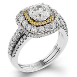 This bold design combines tones of pink and white with 1.11 ctw of sparkling white diamonds in 18k white gold complimenting .07 ctw of pink diamonds in 18k rose gold.