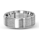 This classically styled men's wedding band features a brushed finished outside and a minimal, solid design that is perfect for everyday wear.