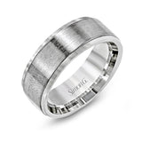 This classically styled men's wedding band features a brushed finished outside and a minimal, solid design that is perfect for everyday wear.