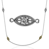 This delicate white gold chain is complemented by .06 ctw of white diamond accents.
