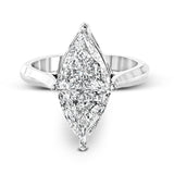 This 18k white gold classic solitaire setting shows off the marquise center stone to its best advantage.