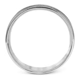 This contemporary white gold men's band features a distinctive wavy design in impressive rose gold to create a memorable look.