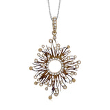 Presenting a contemporary twist on a time-honored vintage sunburst design, this stunning pendant showcases .42 ctw of shimmering white diamonds.