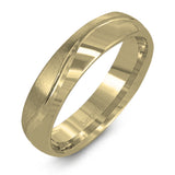 Effortlessly blending contemporary design with classic styling, this two-tone men's wedding band features winding columns of brushed white gold and polished yellow gold.