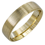 Interspersing classic design with modern styling, this brushed yellow gold men's wedding band offers uncomplicated elegance for a completely unforgettable look.