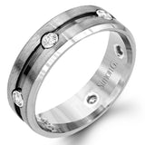 Featuring a sleek modern design, this men's gray gold band features rose gold accents and is set with .23 ctw round cut white diamonds.