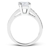 Reflecting a dazzling contemporary design, this incredible white gold ring is set with 1.11 ctw of shimmering baguette cut diamonds.