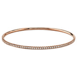 Presenting a charming classic style, this rose gold bangle bracelet is highlighted by .86 ctw of dazzling round white diamonds. Perfect for stacking.