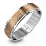 Understated modern elegance highlights this white gold men's wedding band, outlined with sleek rims to create a hint of sophistication.