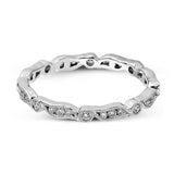 Featuring a contemporary stackable design, this white gold band is accented by a collection of .28 ctw of white diamonds.