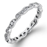 Featuring a contemporary stackable design, this white gold band is accented by a collection of .28 ctw of white diamonds.