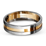 This men's band is appropriate for any occasion with a combination of both yellow and white gold in its modern design.