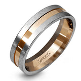 This men's band is appropriate for any occasion with a combination of both yellow and white gold in its modern design.