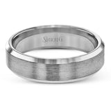A distinctive combination of white gold combined with a rose gold silhouette creates an impressive design for this men's wedding band.