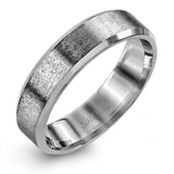 A distinctive combination of white gold combined with a rose gold silhouette creates an impressive design for this men's wedding band.