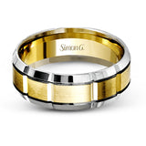 This classic two-tone gold men's band is perfect for everyday wear with a beveled edge and modern details.