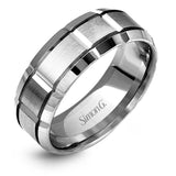 This classic two-tone gold men's band is perfect for everyday wear with a beveled edge and modern details.
