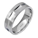 Presenting a minimalistic yet striking design, this elegant white gold men's wedding band features a sleek, polished appearance that will hold up to the test of time.
