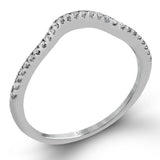 This show-stopping white gold ring features intricately detailed halo and sides containing a total of .61 ctw in round white diamonds.