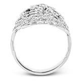 This beautiful ring is fit for royalty with an intricate design containing .60 ctw of round white diamonds.