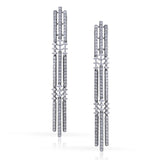 These elegant 18k white gold earrings shine with 3.00 ctw of white diamonds, creating a stunning effect.