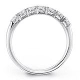 Elegant in its simplicity, this brilliant classically-styled platinum band is set with .75 ctw striking round cut white diamonds.