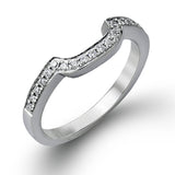 This lovely contemporary white gold engagement ring is set with .34 ctw of glistening princess cut white diamonds and .13 ctw of round cut white diamonds.