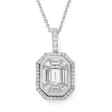18K white yellow and rose gold pendent featuring .05cttw yellow diamonds, .11cttw natural pink diamonds and 1cttw white diamonds.