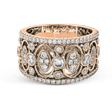 Delicate yet sophisticated, this stunning white gold ring is set with .75ctw round cut white diamonds highlighted by .27 ctw round cut white diamonds.