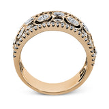 Delicate yet sophisticated, this stunning white gold ring is set with .75ctw round cut white diamonds highlighted by .27 ctw round cut white diamonds.