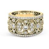 Delicate yet sophisticated, this stunning white gold ring is set with .75ctw round cut white diamonds highlighted by .27 ctw round cut white diamonds.