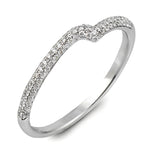 This lovely engagement ring showcases .59 ctw of white diamonds in a unique design.
