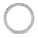 Featuring a modern stackable design, this band white gold is accented by .40 ctw round cut white diamonds.