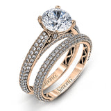 This classically styled white gold engagement ring is set with 1.30 ctw of shimmering white diamonds in a stunning design.