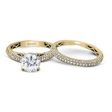 This classically styled white gold engagement ring is set with 1.30 ctw of shimmering white diamonds in a stunning design.