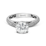 This classically styled white gold engagement ring is set with 1.30 ctw of shimmering white diamonds in a stunning design.